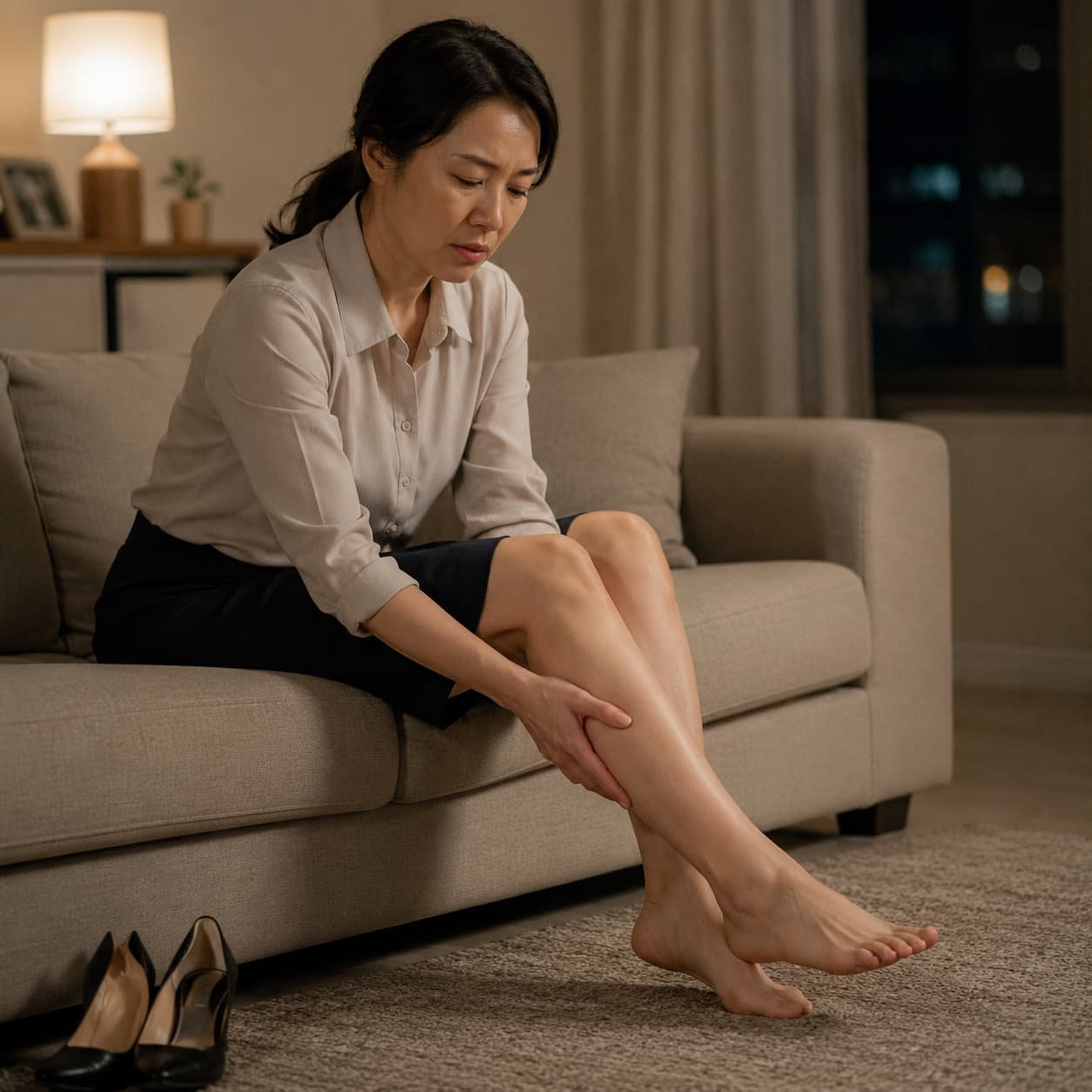 비만 하지정맥류 다리부종 저녁 종아리 통증 여성
