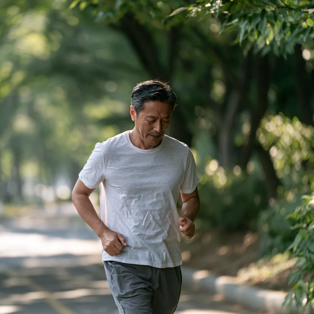 말초동맥질환 관리에서 구조화된 보행 운동을 하는 모습